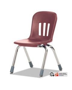 VIRN912RED50CHM METAPHOR SERIES CLASSROOM CHAIR, 12.5" SEAT HEIGHT, WINE SEAT/WINE BACK, CHROME BASE, 5/CARTON