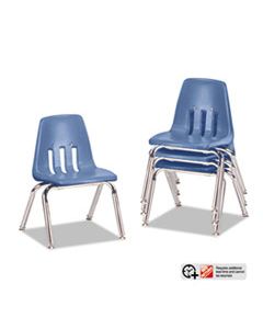VIR901040 9000 SERIES CLASSROOM CHAIRS, 10" SEAT HEIGHT, BLUEBERRY SEAT/BLUEBERRY BACK, CHROME BASE, 4/CARTON
