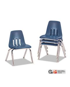 VIR901251 9000 SERIES CLASSROOM CHAIRS, 12" SEAT HEIGHT, NAVY SEAT/NAVY BACK, CHROME BASE, 4/CARTON