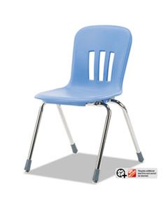 VIRN918BLU40CHM METAPHOR SERIES CLASSROOM CHAIR, 18" SEAT HEIGHT, BLUEBERRY SEAT/BLUEBERRY BACK, CHROME BASE, 4/CARTON