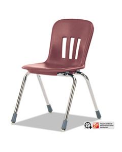 VIRN916RED50CHM METAPHOR SERIES CLASSROOM CHAIR, 16.5" SEAT HEIGHT, WINE SEAT/WINE BACK, CHROME BASE, 4/CARTON