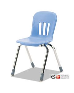 VIRN914BLU40CHM METAPHOR SERIES CLASSROOM CHAIR, 14.5" SEAT HEIGHT, BLUEBERRY SEAT/BLUEBERRY BACK, CHROME BASE, 5/CARTON