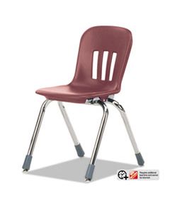 VIRN914RED50CHM METAPHOR SERIES CLASSROOM CHAIR, 14.5" SEAT HEIGHT, WINE SEAT/WINE BACK, CHROME BASE, 5/CARTON