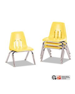 VIR901047 9000 SERIES CLASSROOM CHAIRS, 10" SEAT HEIGHT, SQUASH SEAT/SQUASH BACK, CHROME BASE, 4/CARTON