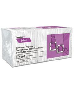 CSDN020 SELECT LUNCHEON NAPKINS, 1 PLY, 11 1/4 X 12 1/2, WHITE, 500/PACK, 6000/CARTON