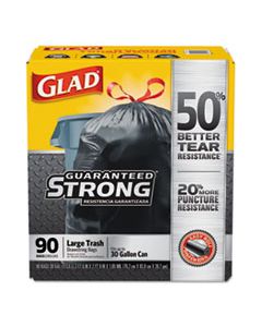 CLO78952 DRAWSTRING LARGE TRASH BAGS, 30 GAL, 1.05 MIL, 30" X 33", BLACK, 90/CARTON