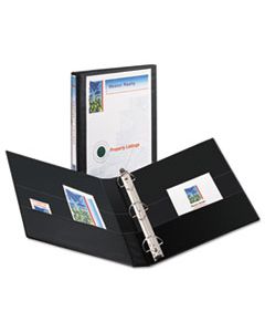 AVE09300 DURABLE VIEW BINDER WITH DURAHINGE AND EZD RINGS, 3 RINGS, 1" CAPACITY, 11 X 8.5, BLACK