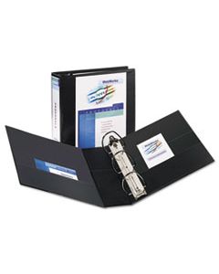 AVE09700 DURABLE VIEW BINDER WITH DURAHINGE AND EZD RINGS, 3 RINGS, 3" CAPACITY, 11 X 8.5, BLACK
