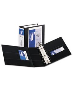 AVE09900 DURABLE VIEW BINDER WITH DURAHINGE AND EZD RINGS, 3 RINGS, 5" CAPACITY, 11 X 8.5, BLACK