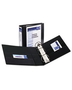 AVE09800 DURABLE VIEW BINDER WITH DURAHINGE AND EZD RINGS, 3 RINGS, 4" CAPACITY, 11 X 8.5, BLACK