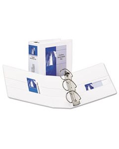AVE09901 DURABLE VIEW BINDER WITH DURAHINGE AND EZD RINGS, 3 RINGS, 5" CAPACITY, 11 X 8.5, WHITE