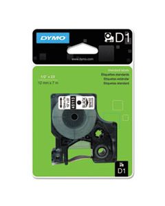 DYM45113 D1 HIGH-PERFORMANCE POLYESTER REMOVABLE LABEL TAPE, 0.5" X 23 FT, BLACK ON WHITE
