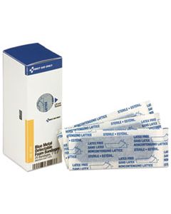 FAOFAE3110 METAL DETECTABLE ADHESIVE BANDAGES, FOAM, BLUE, 1 X 3, 25/BOX