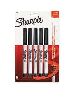 SAN37665PP ULTRA FINE TIP PERMANENT MARKER, EXTRA-FINE NEEDLE TIP, BLACK, 5/PACK