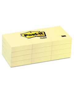 MMM653YW ORIGINAL PADS IN CANARY YELLOW, 1 3/8 X 1 7/, 100-SHEET, 12/PACK