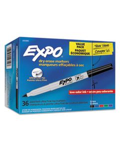 SAN2003895 LOW-ODOR DRY ERASE MARKER OFFICE PACK, EXTRA-FINE NEEDLE TIP, ASSORTED COLORS, 36/PACK
