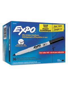 SAN2003894 LOW-ODOR DRY ERASE MARKER OFFICE PACK, EXTRA-FINE NEEDLE TIP, BLACK, 36/PACK