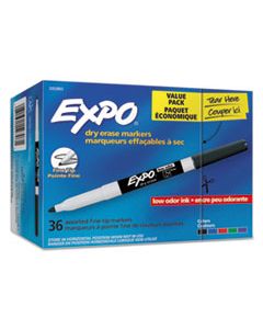 SAN2003893 LOW-ODOR DRY ERASE MARKER OFFICE PACK, FINE BULLET TIP, ASSORTED COLORS, 36/PACK