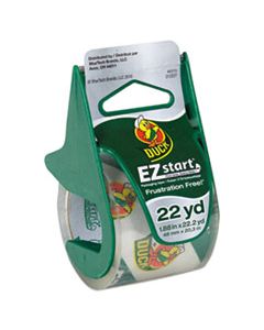 DUC07307 EZ START PREMIUM PACKAGING TAPE WITH DISPENSER, 1.5" CORE, 1.88" X 22.2 YDS, CLEAR