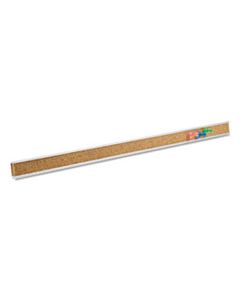 QRT2006 BULLETIN BAR I NATURAL CORK BULLETIN, 48 X 1, BROWN, SILVER ALUMINUM FRAME