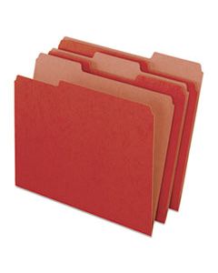 PFX04311 EARTHWISE BY 100% RECYCLED COLORED FILE FOLDERS, 1/3-CUT TABS, LETTER SIZE, RED, 100/BOX