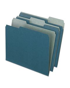 PFX04302 EARTHWISE BY 100% RECYCLED COLORED FILE FOLDERS, 1/3-CUT TABS, LETTER SIZE, BLUE, 100/BOX