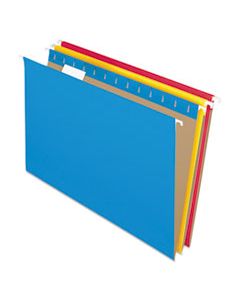 PFX81632 COLORED HANGING FOLDERS, LEGAL SIZE, 1/5-CUT TAB, ASSORTED, 25/BOX