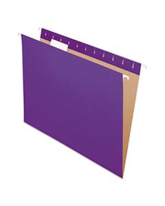 PFX81611 COLORED HANGING FOLDERS, LETTER SIZE, 1/5-CUT TAB, VIOLET, 25/BOX