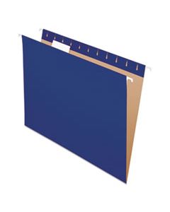 PFX81615 COLORED HANGING FOLDERS, LETTER SIZE, 1/5-CUT TAB, NAVY, 25/BOX