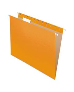 PFX81607 COLORED HANGING FOLDERS, LETTER SIZE, 1/5-CUT TAB, ORANGE, 25/BOX