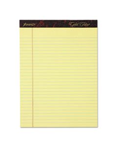 TOP20032 GOLD FIBRE WRITING PADS, WIDE/LEGAL RULE, 8.5 X 11.75, CANARY, 50 SHEETS, 4/PACK