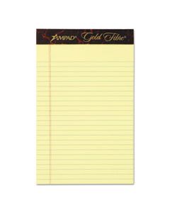 TOP20004 GOLD FIBRE QUALITY WRITING PADS, MEDIUM/COLLEGE RULE, 5 X 8, CANARY, 50 SHEETS, DOZEN