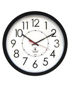 ILC67801103 ELECTRIC CONTEMPORARY CLOCK, 14.5" OVERALL DIAMETER, BLACK CASE, AC POWERED