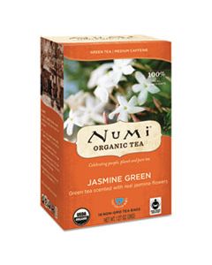 NUM10108 ORGANIC TEAS AND TEASANS, 1.27OZ, JASMINE GREEN, 18/BOX