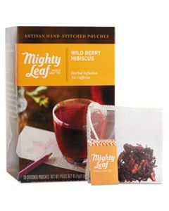 PEE510144 WHOLE LEAF TEA POUCHES, WILD BERRY HIBISCUS, 15/BOX