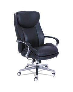 LZB48956 COMMERCIAL 2000 BIG AND TALL EXECUTIVE CHAIR WITH DYNAMIC LUMBAR SUPPORT, UP TO 400 LBS., BLACK SEAT/BACK, SILVER BASE