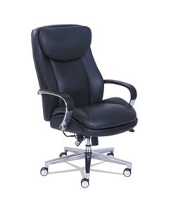LZB48957 COMMERCIAL 2000 HIGH-BACK EXECUTIVE CHAIR WITH DYNAMIC LUMBAR SUPPORT, SUPPORTS UP TO 300 LBS., BLACK SEAT/BACK, SILVER BASE