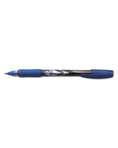 BICZ4C11BE ROLLER GLIDE DECO ROLLER BALL PEN, FINE 0.7MM, BLUE INK, SILVER/BLUE BARREL, DOZEN