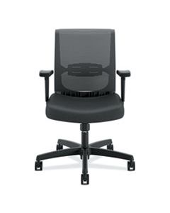 HONCMS1AUR10 CONVERGENCE MID-BACK TASK CHAIR WITH SWIVEL-TILT CONTROL, SUPPORTS UP TO 275 LBS, VINYL, BLACK SEAT/BACK, BLACK BASE