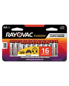 RAY81516LTFUSK FUSION ADVANCED ALKALINE AA BATTERIES, 16/PACK