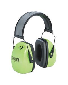 HOW1013941 L3HV HI-VISIBILITY EARMUFFS, REFLECTIVE HEADBAND, 30NRR, GREEN/BLACK