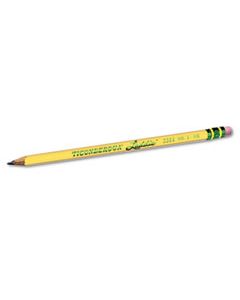 DIX13304 TICONDEROGA LADDIE WOODCASE PENCIL WITH MICROBAN PROTECTION, HB (#2), BLACK LEAD, YELLOW BARREL, DOZEN