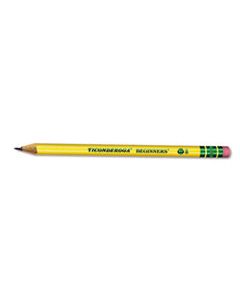 DIX13308 TICONDEROGA BEGINNERS WOODCASE PENCIL WITH ERASER AND MICROBAN PROTECTION, HB (#2), BLACK LEAD, YELLOW BARREL, DOZEN