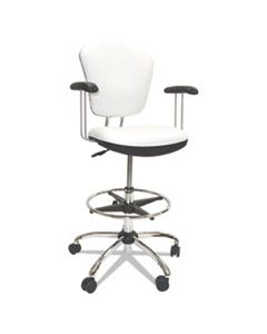 SSX1010296 LAB AND HEALTHCARE SEATING, 28" SEAT HEIGHT, SUPPORTS UP TO 300 LBS., WHITE SEAT/WHITE BACK, CHROME BASE