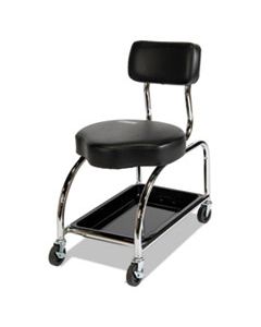 HEAVY-DUTY TOOL TROLLEY, 18" SEAT HEIGHT, SUPPORTS UP TO 450 LBS., BLACK SEAT/BLACK BACK, CHROME BASE