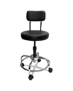 SSX3010011 LAB AND HEALTHCARE STOOL, 27" SEAT HEIGHT, SUPPORTS UP TO 300 LBS., BLACK SEAT/BLACK BACK, CHROME BASE