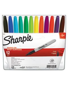 SAN30072 FINE TIP PERMANENT MARKER, ASSORTED COLORS, 12/SET