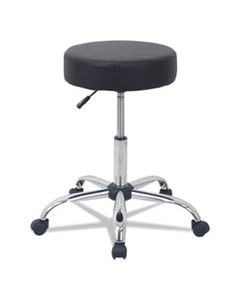 ALEUS4716 HEIGHT ADJUSTABLE LAB STOOL, 24.38" SEAT HEIGHT, SUPPORTS UP TO 275 LBS., BLACK SEAT/BLACK BACK, CHROME BASE