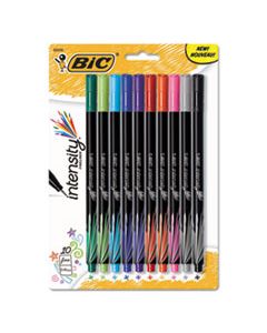 BICFPINFAP10AST INTENSITY STICK POROUS POINT MARKER PEN, 0.4MM, ASSORTED INK/BARREL, 10/PACK