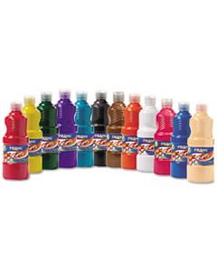 DIX21696 READY-TO-USE TEMPERA PAINT, 12 ASSORTED COLORS, 16 OZ, 12/PACK